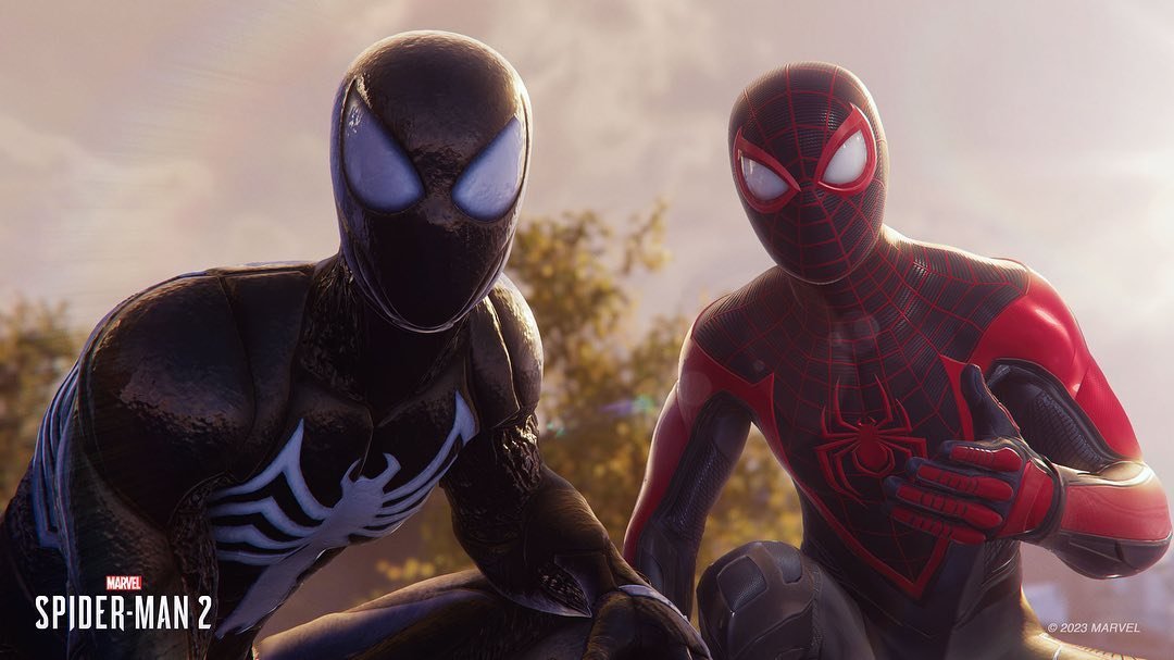 Marvel's Spider-Man 2 PS5 game featuring Miles Morales and Peter Parker.