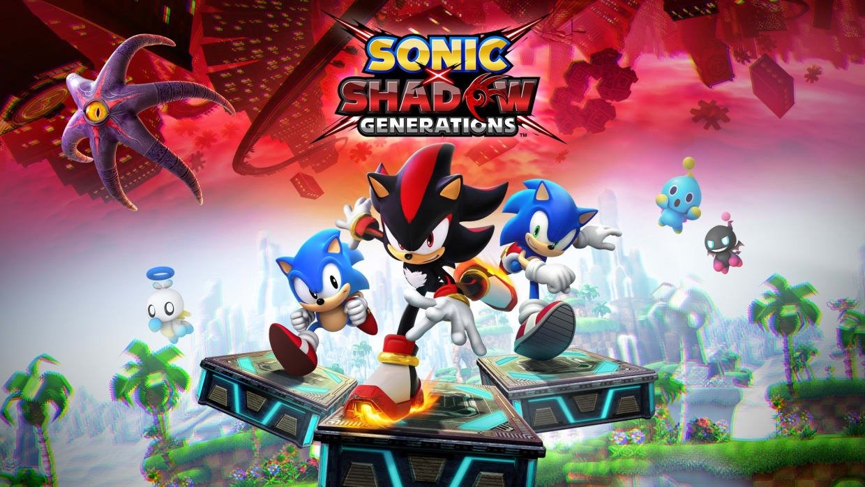 Image from Sonic x Shadow Generations DLC featuring Keanu Reeves as the voice of Shadow, with new levels and content inspired by Sonic the Hedgehog 3.